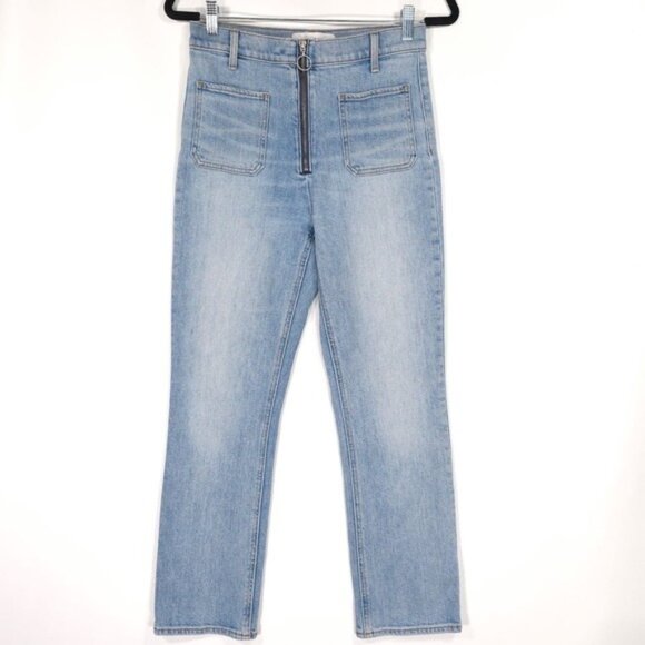 Aritzia DENIM FORUM THE JUST PEACHY STRAIGHT Jeans Size 28 ORGANIC COTTON - Picture 1 of 13